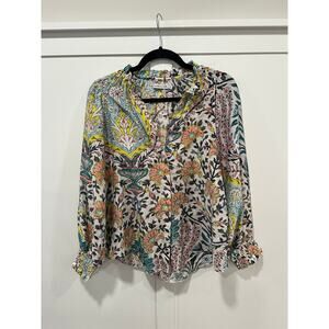Maria Cher Silk Blend Floral Blouse Size XS